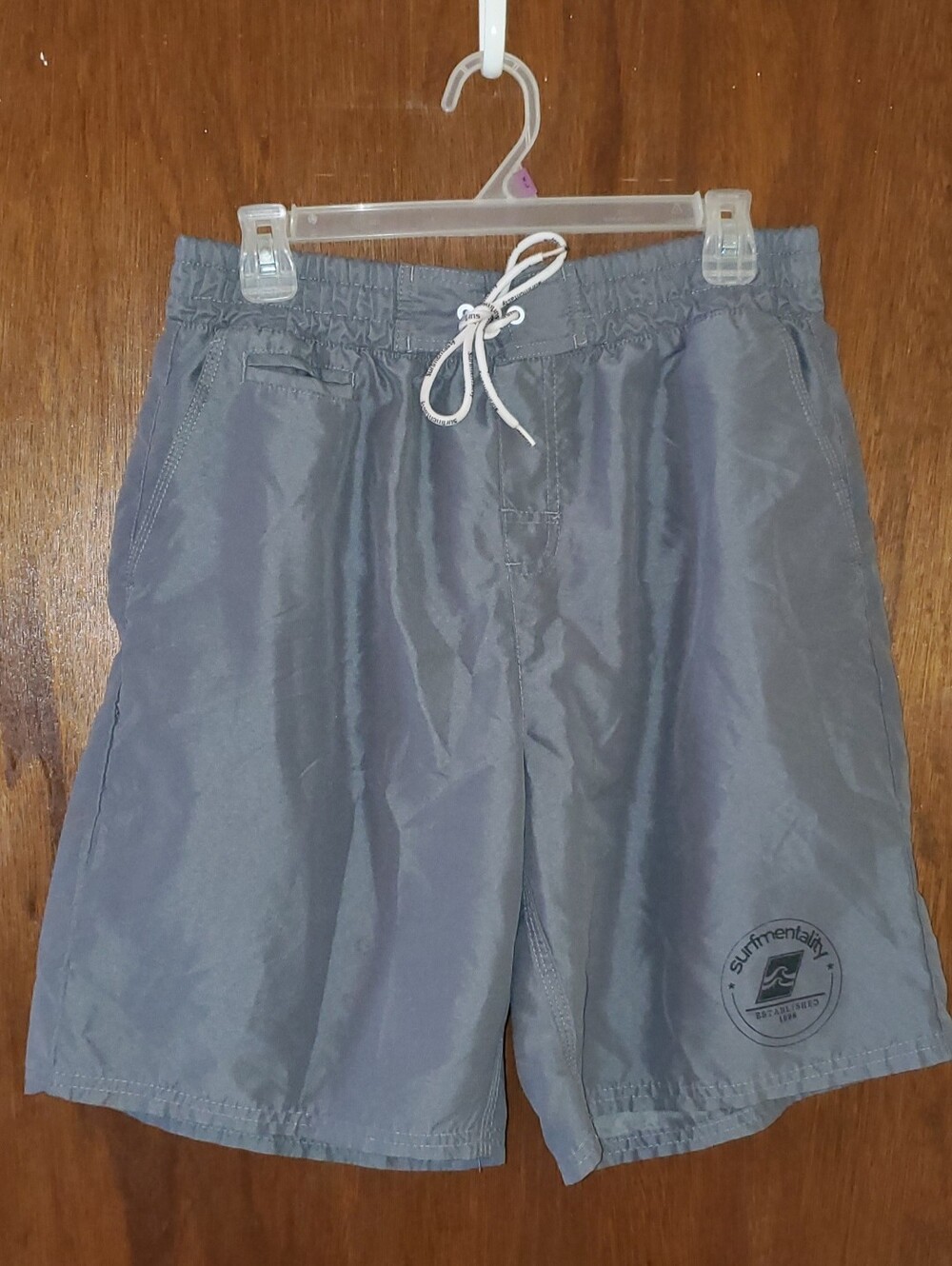 Surfmentality Gray Swim Trunks Sz Xl Fit Large